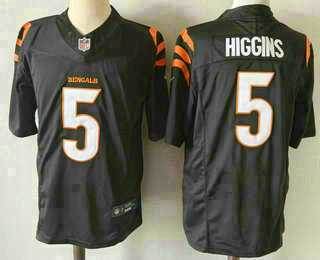 Mens Cincinnati Bengals #5 Tee Higgins Limited Black FUSE Vapor Jersey->cincinnati bengals->NFL Jersey